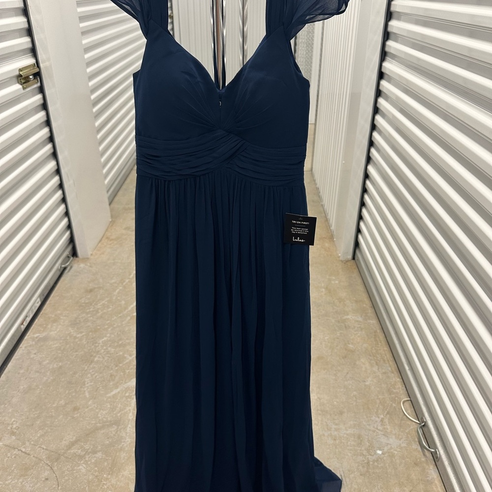 NWT! lulus Elegant Navy Evening Gown